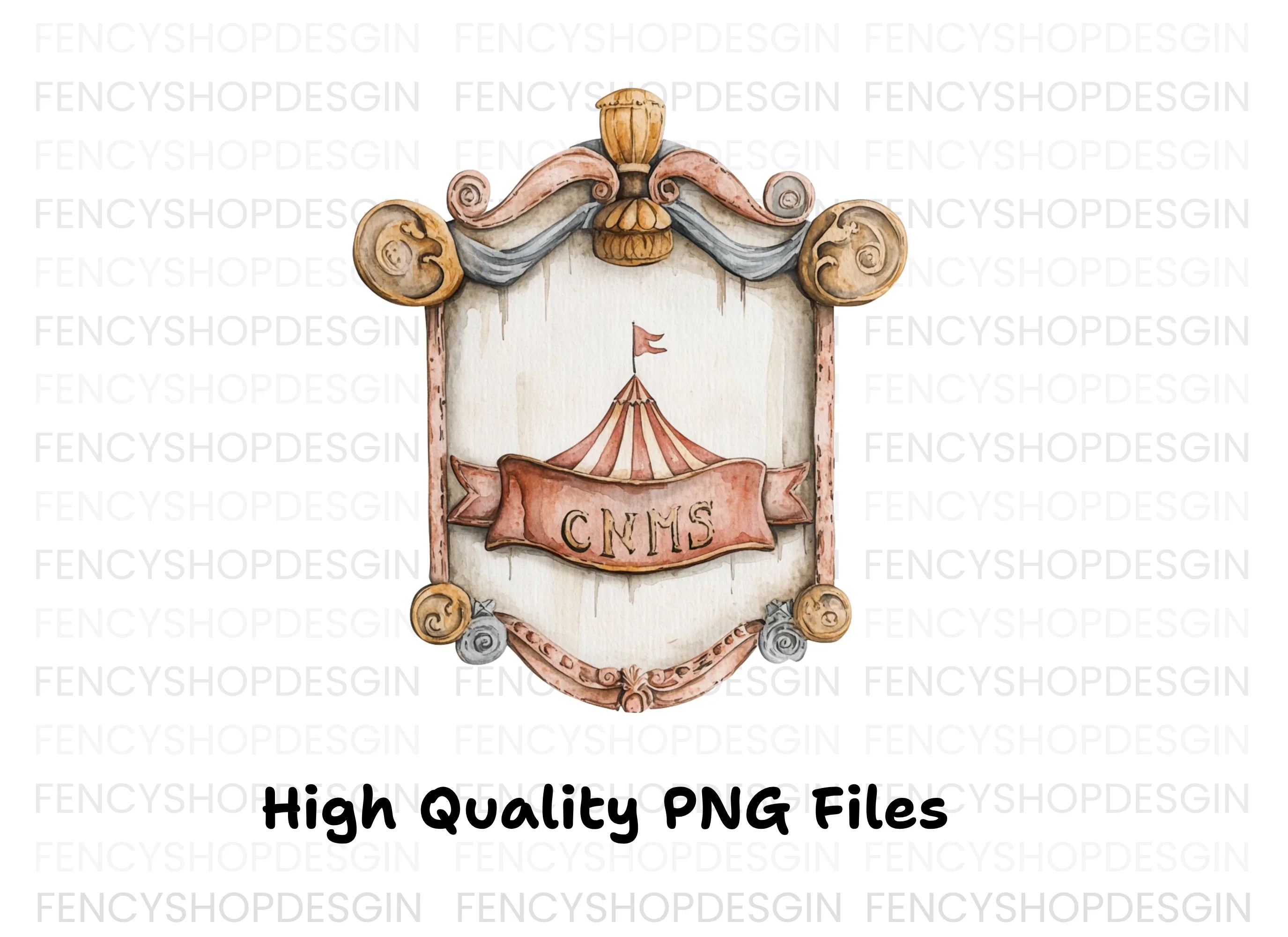 Vintage Circus Tent Frame Clipart Bundle