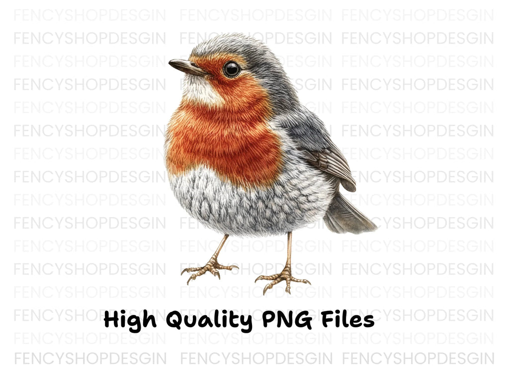 Realistic Robin Bird Clipart Bundle
