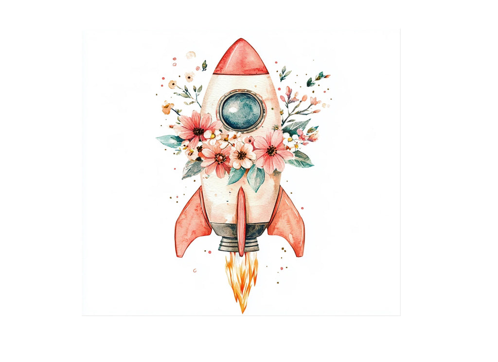 Whimsical Space Adventure Floral Clipart Bundle