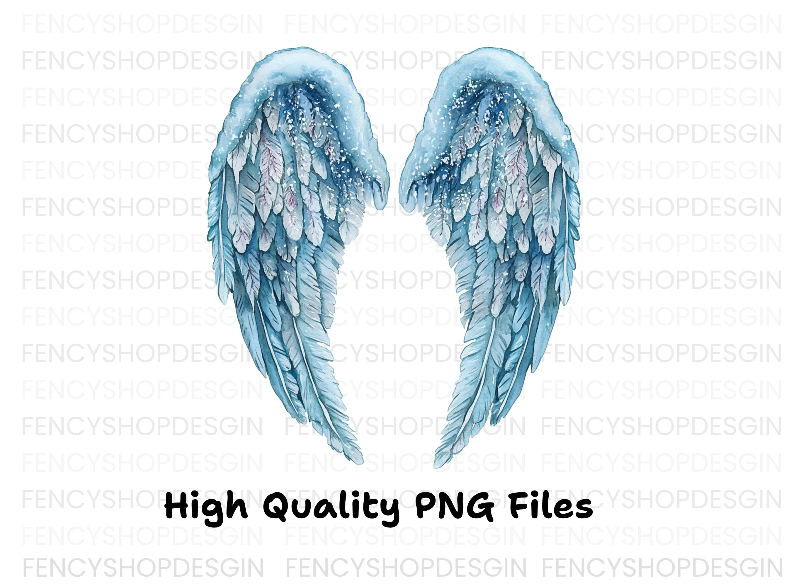 Winter Angel Wings Clipart Bundle