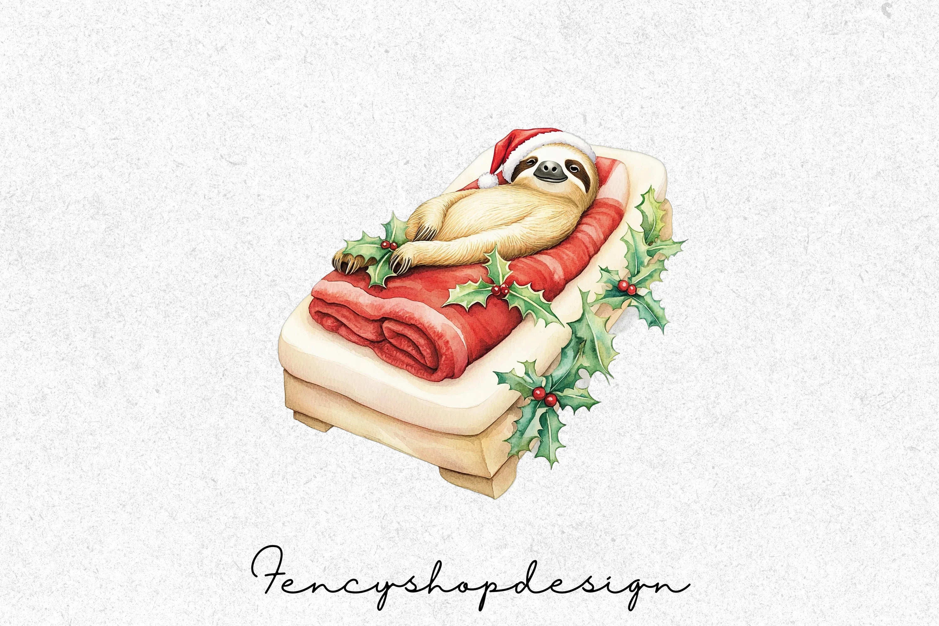 Christmas Sloth Holidays Clipart Bundle