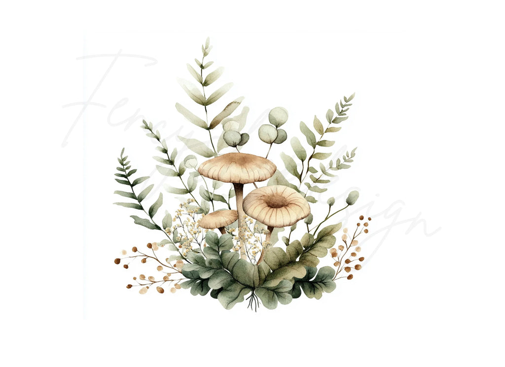Forest Mushroom Clipart Bundle