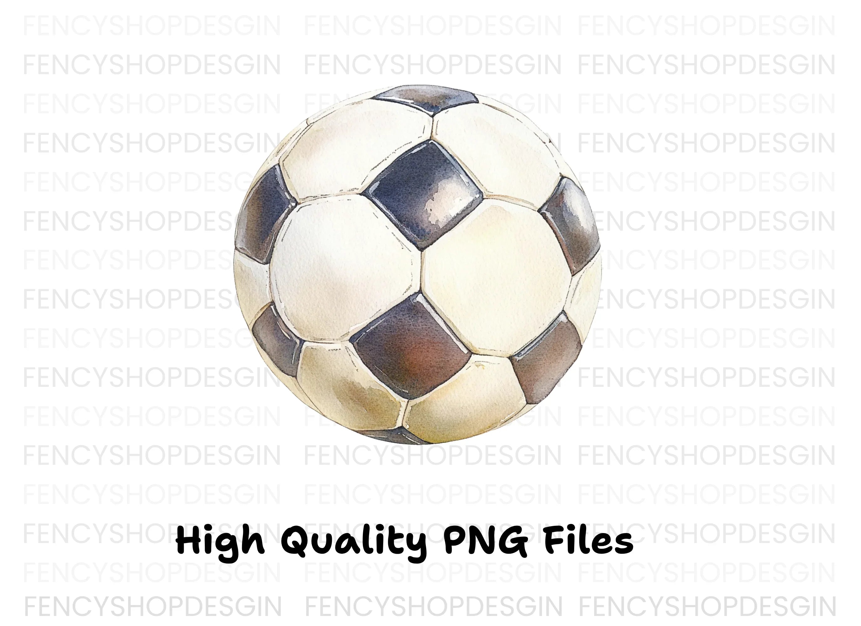 Hand Painted Soccer Ball Illustrations Clipart Bundle