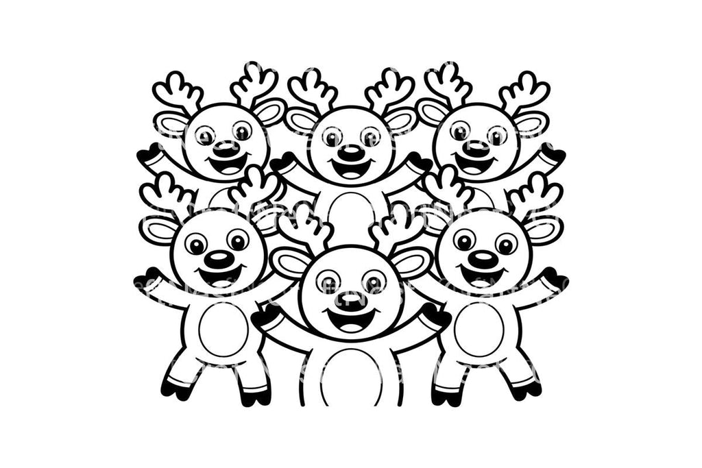Cute Reindeer Christmas Coloring Books