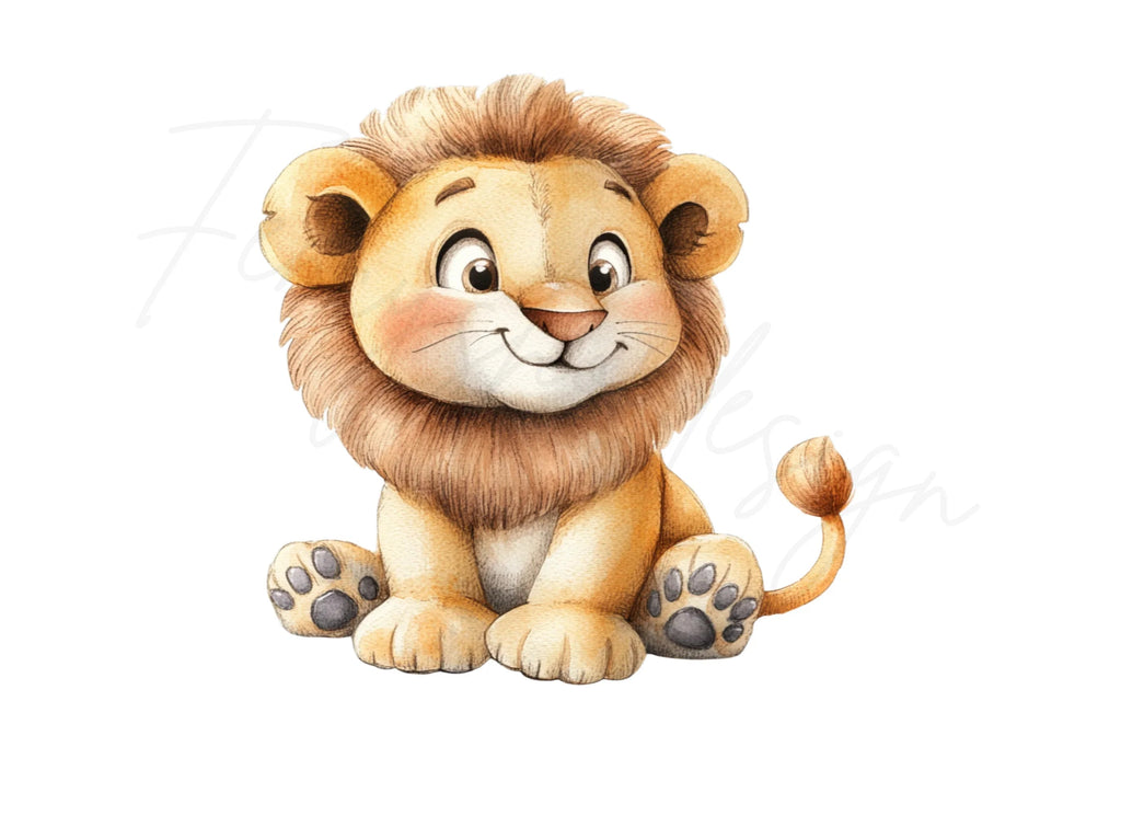 Cute Baby Lion Clipart Bundle