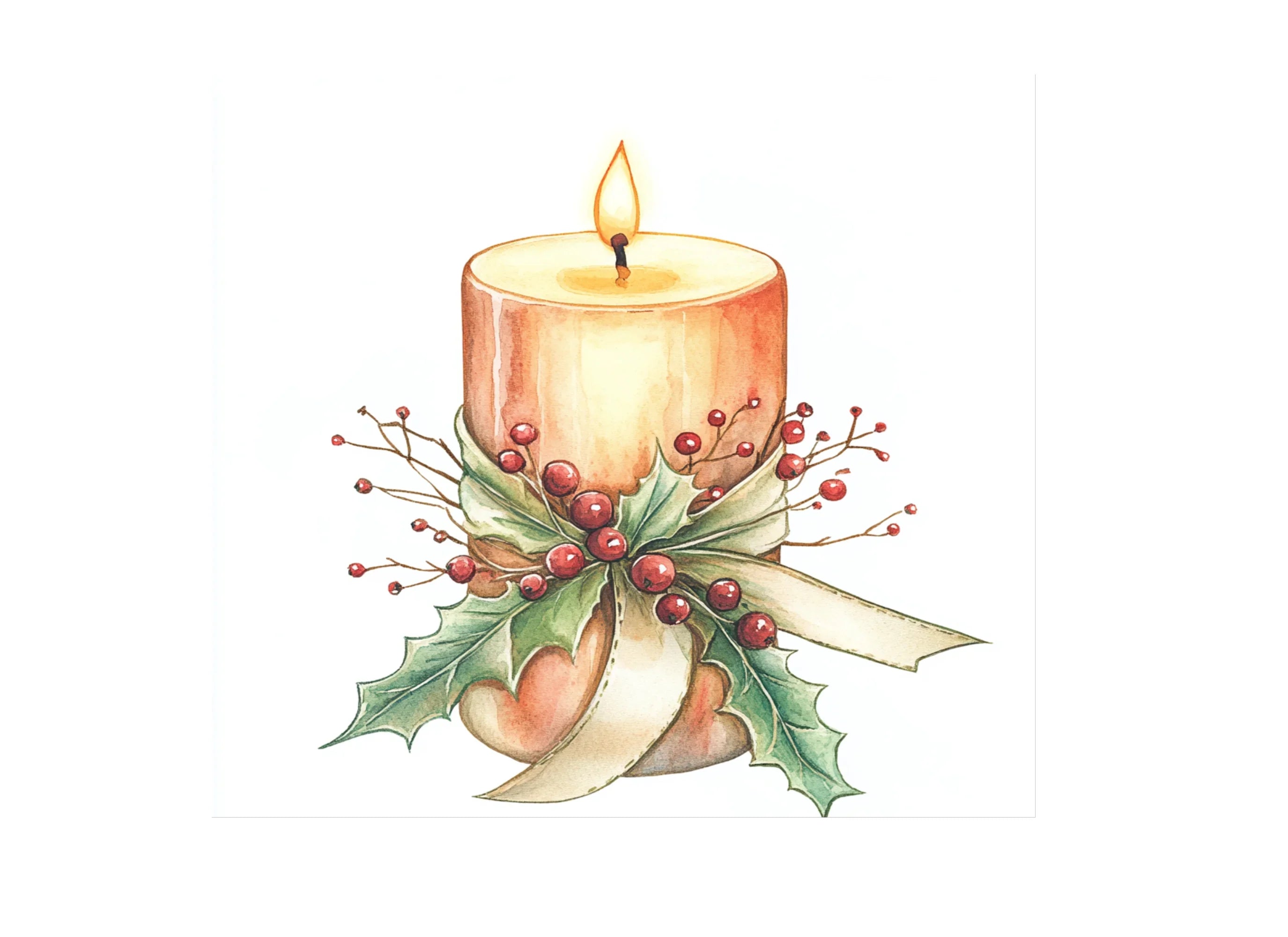 Elegant Christmas Candle Clipart Bundle
