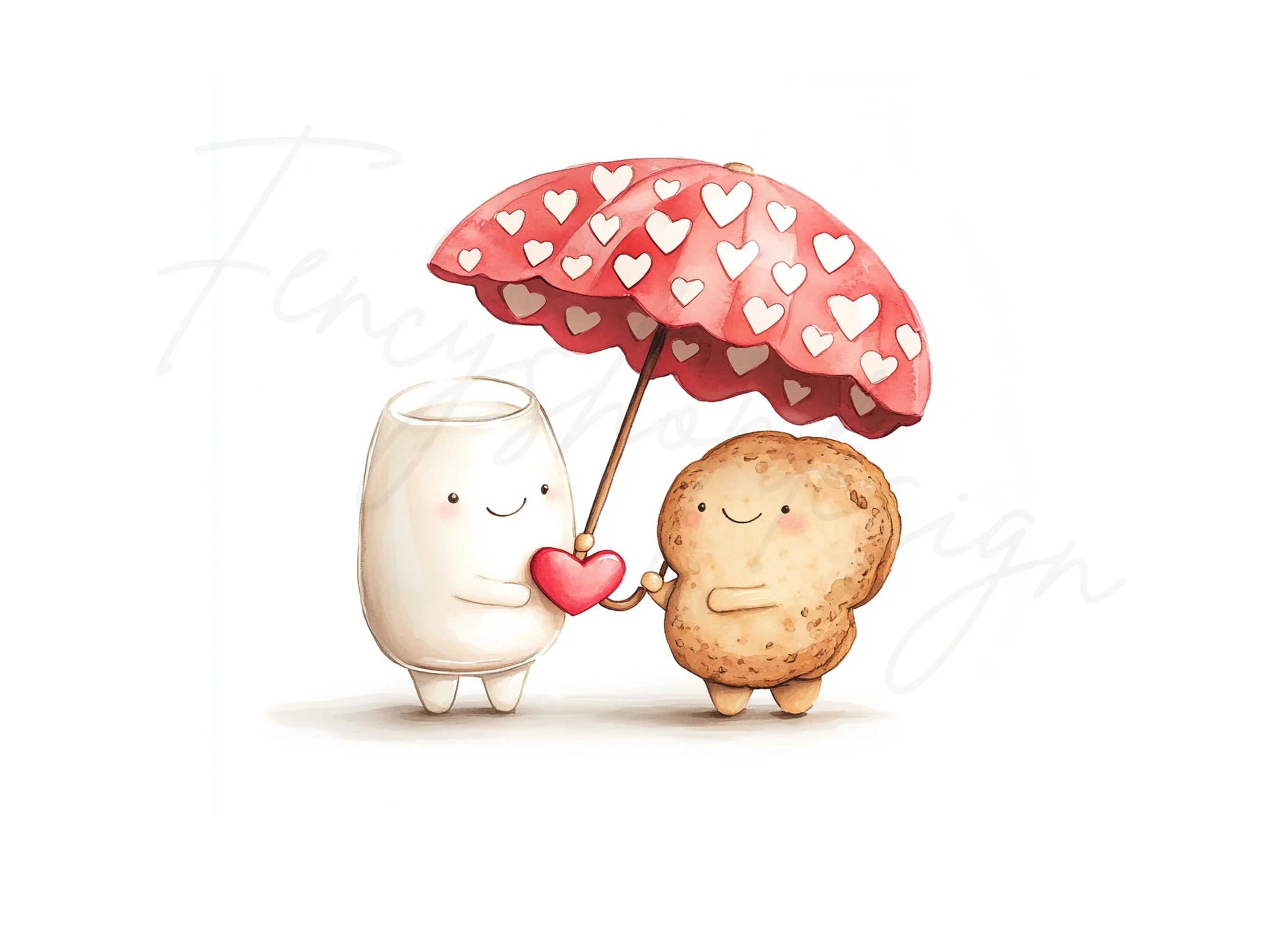 Milk and Cookie Valentine Clipart Bundle