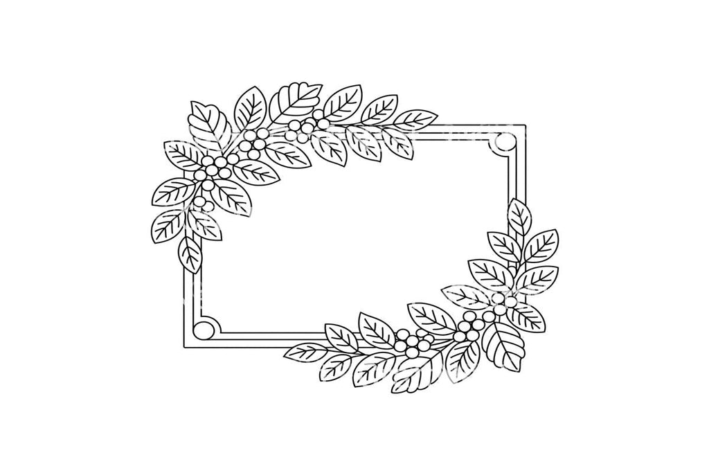 Autumn Leaves and Berries Frame Coloring Books