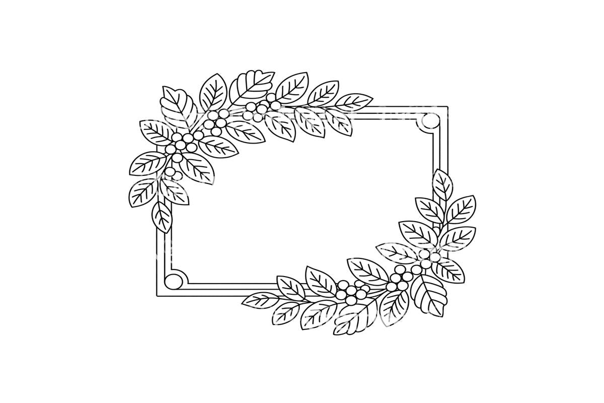 Autumn Leaves and Berries Frame Coloring Books