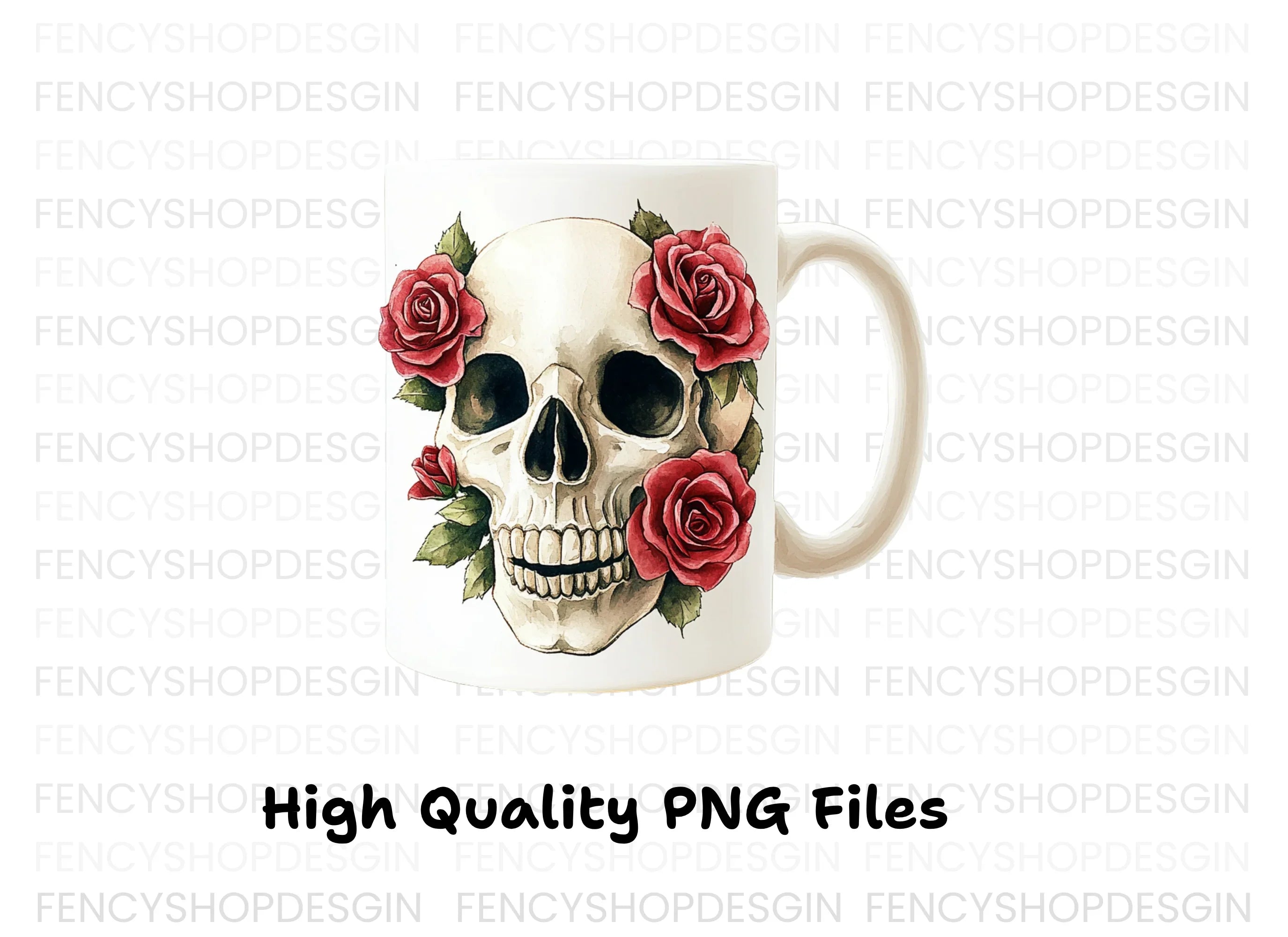 Floral Skull Clipart Bundle
