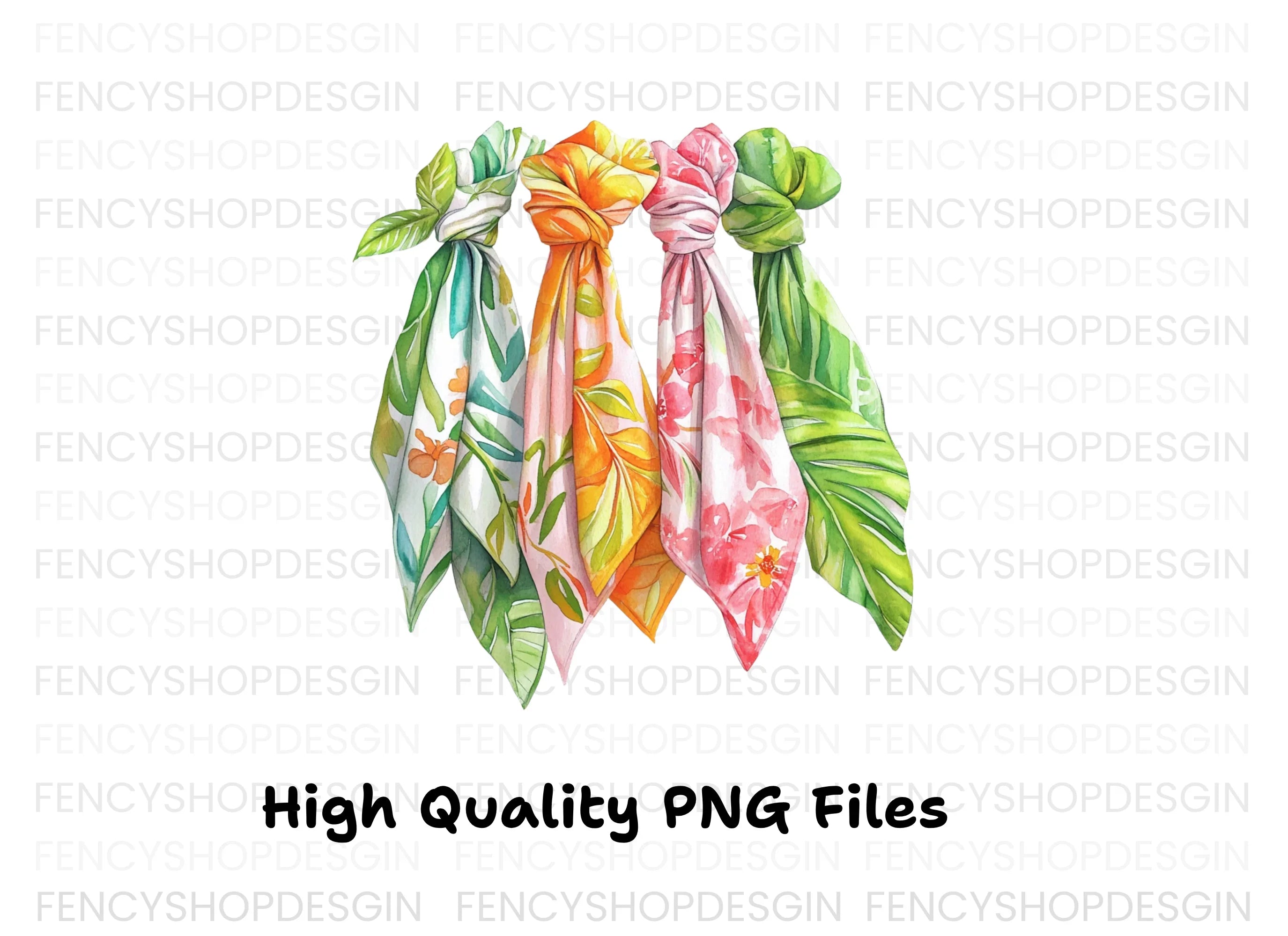 Tropical Scarves Clipart Bundle