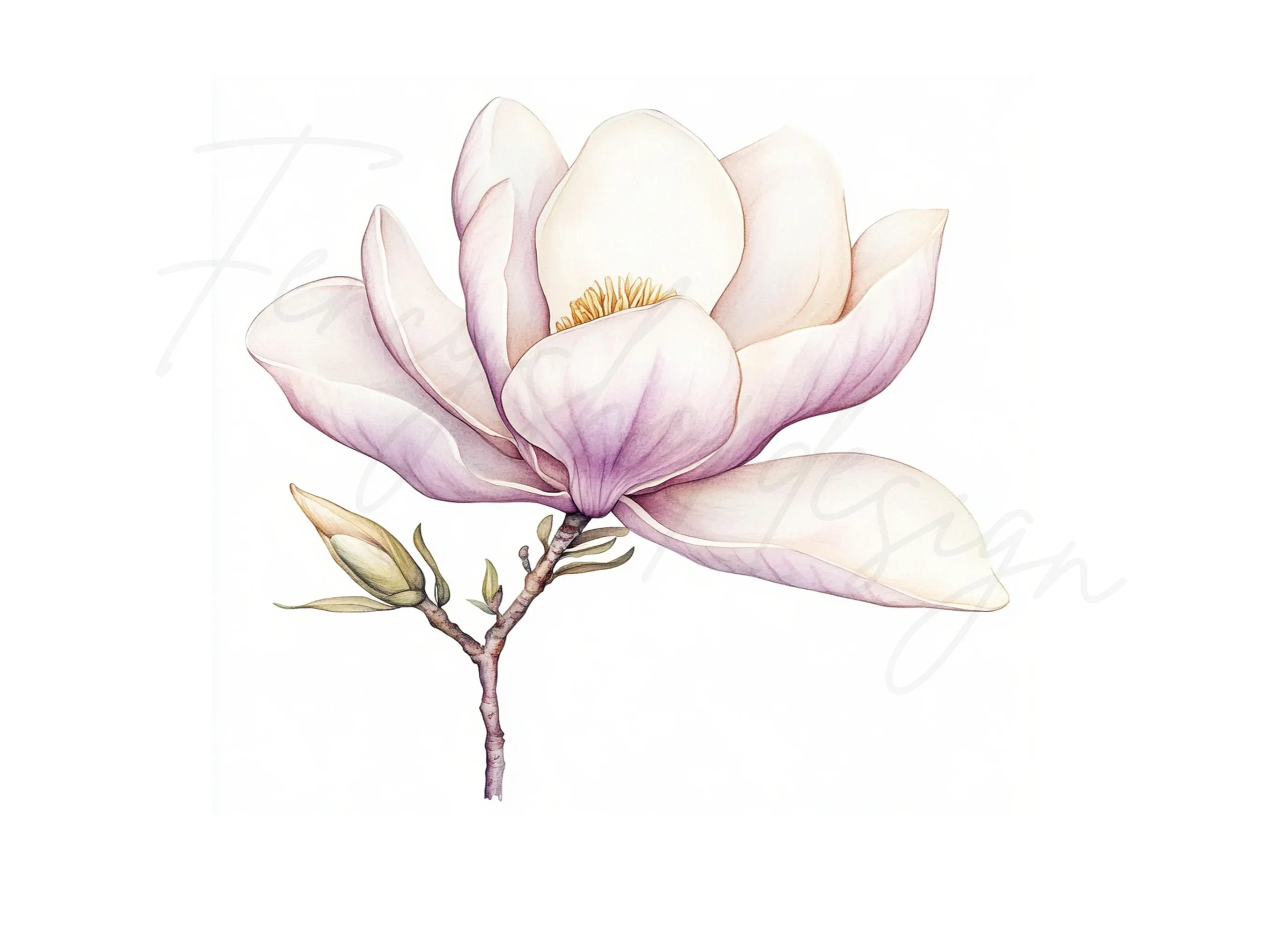Elegant Magnolia Clipart Bundle