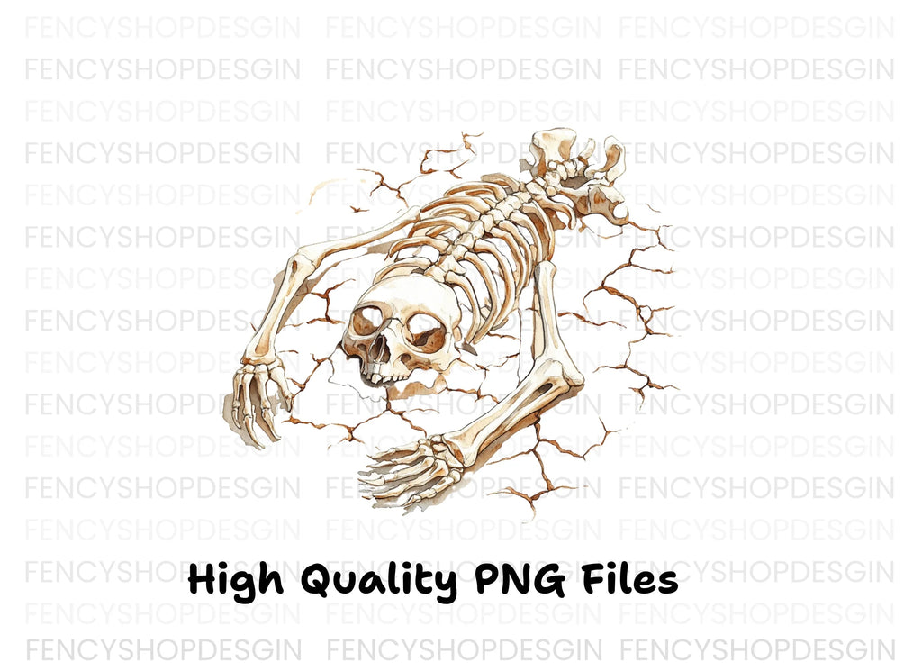 Creepy Skeleton Emerging Clipart Bundle