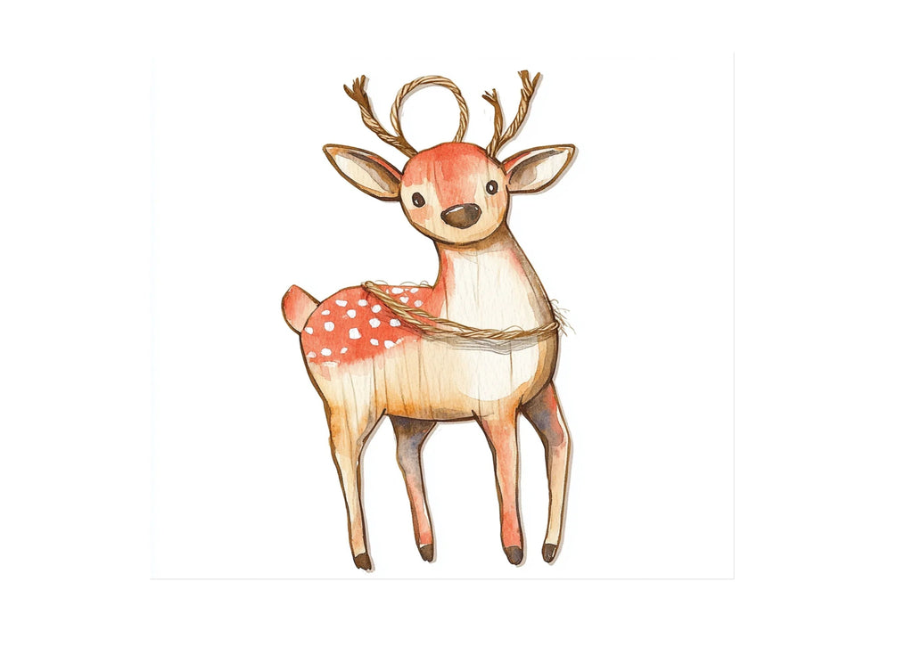 Wooden Reindeer Christmas Clipart Bundle
