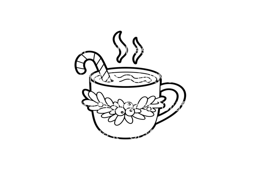 Hot Chocolate Christmas Mugs Coloring Books