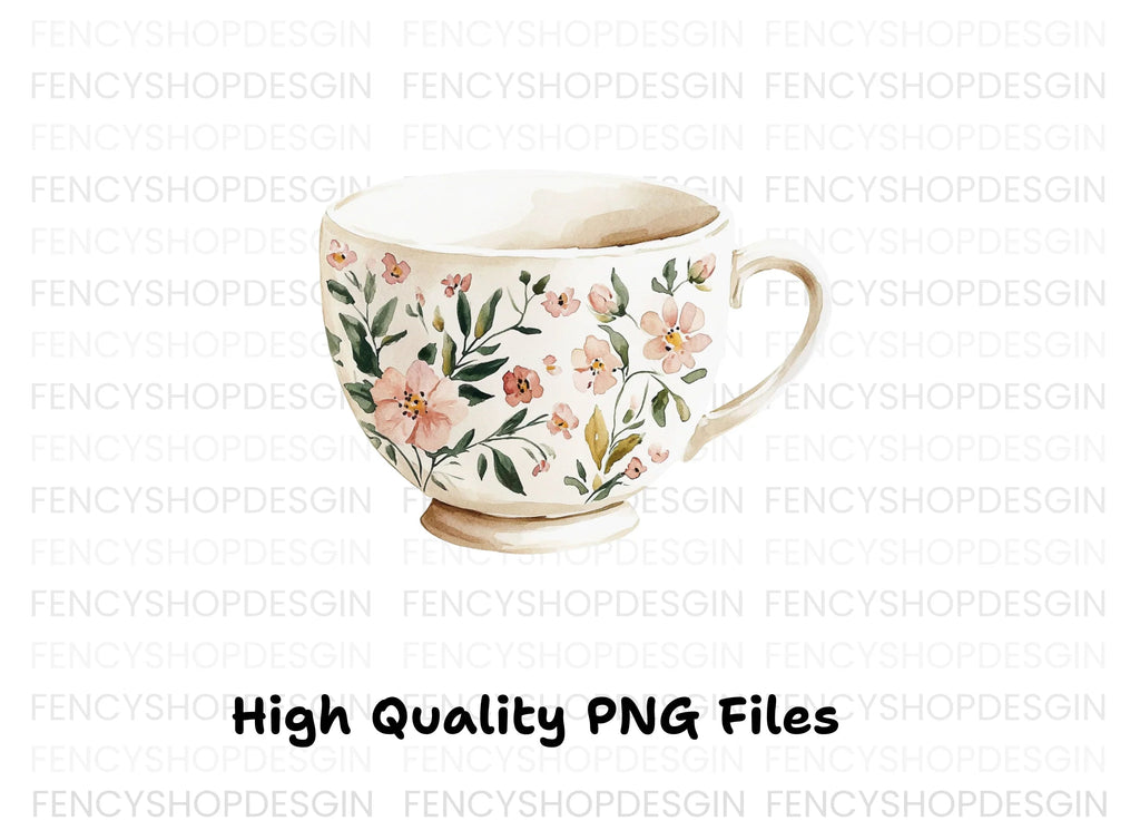 Delicate Teacups Clipart Bundle