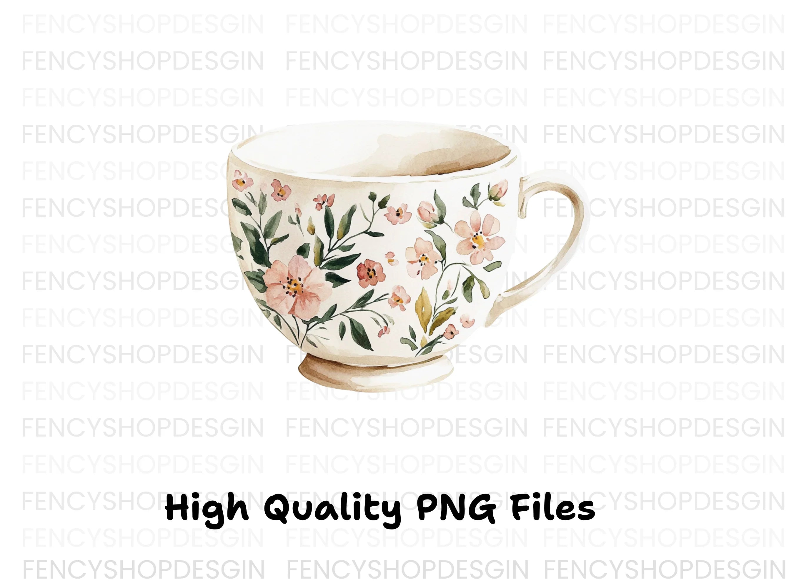 Delicate Teacups Clipart Bundle