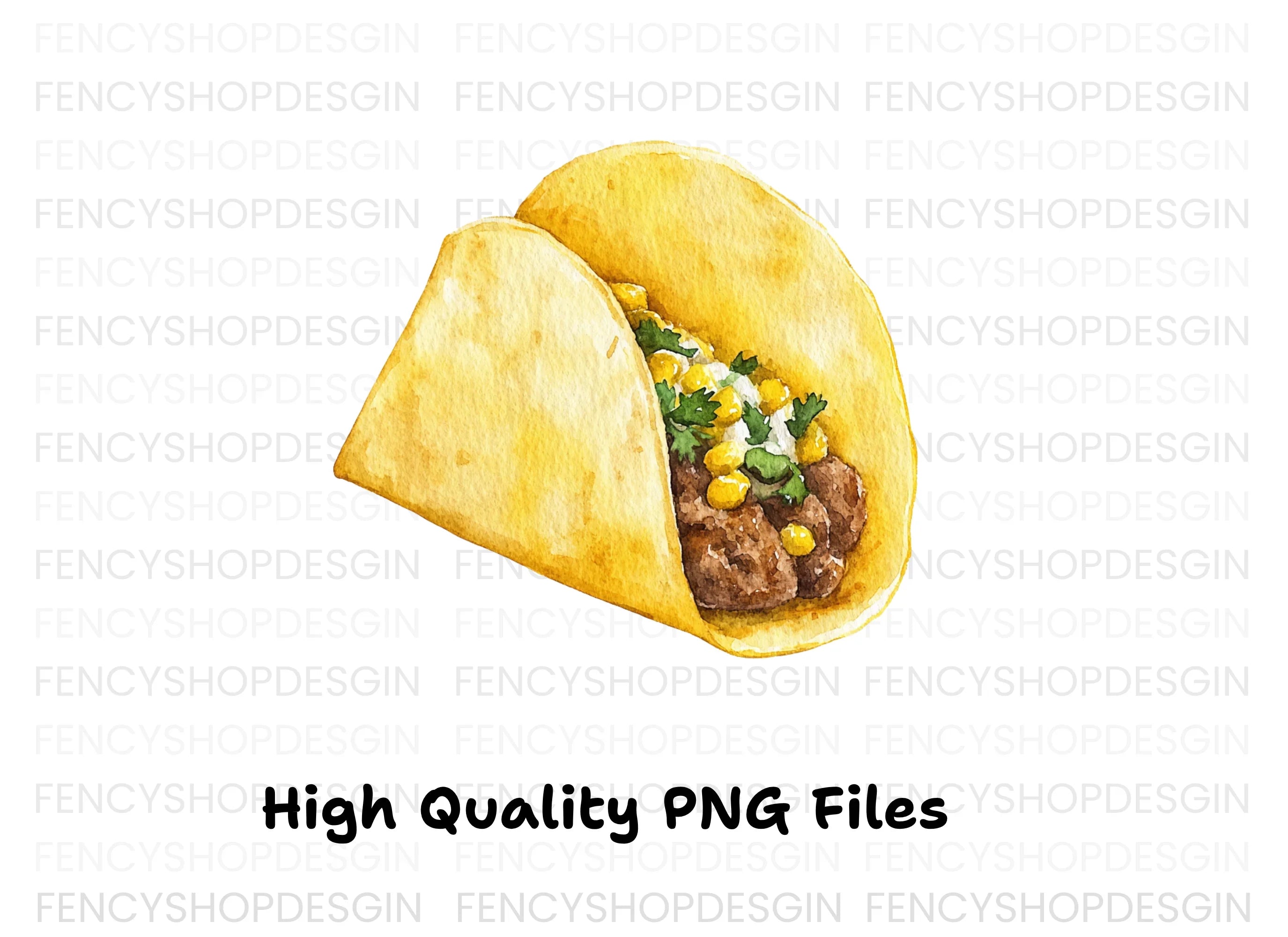 Savory Beef and Corn Tacos Clipart Bundle