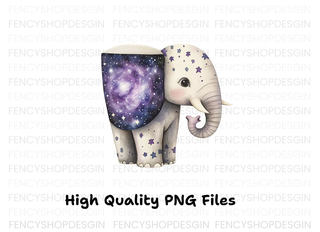 Galaxy Elephant Clipart Bundle