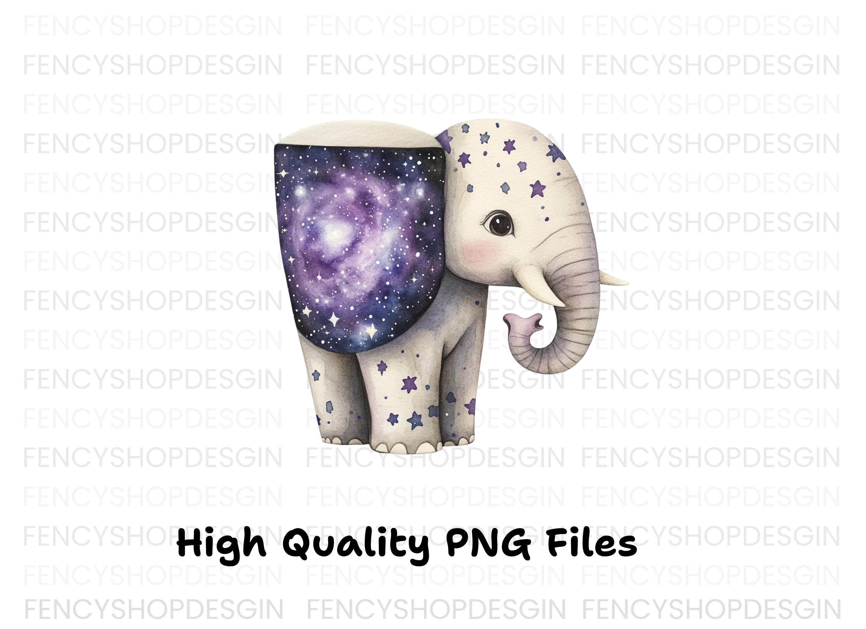 Galaxy Elephant Clipart Bundle