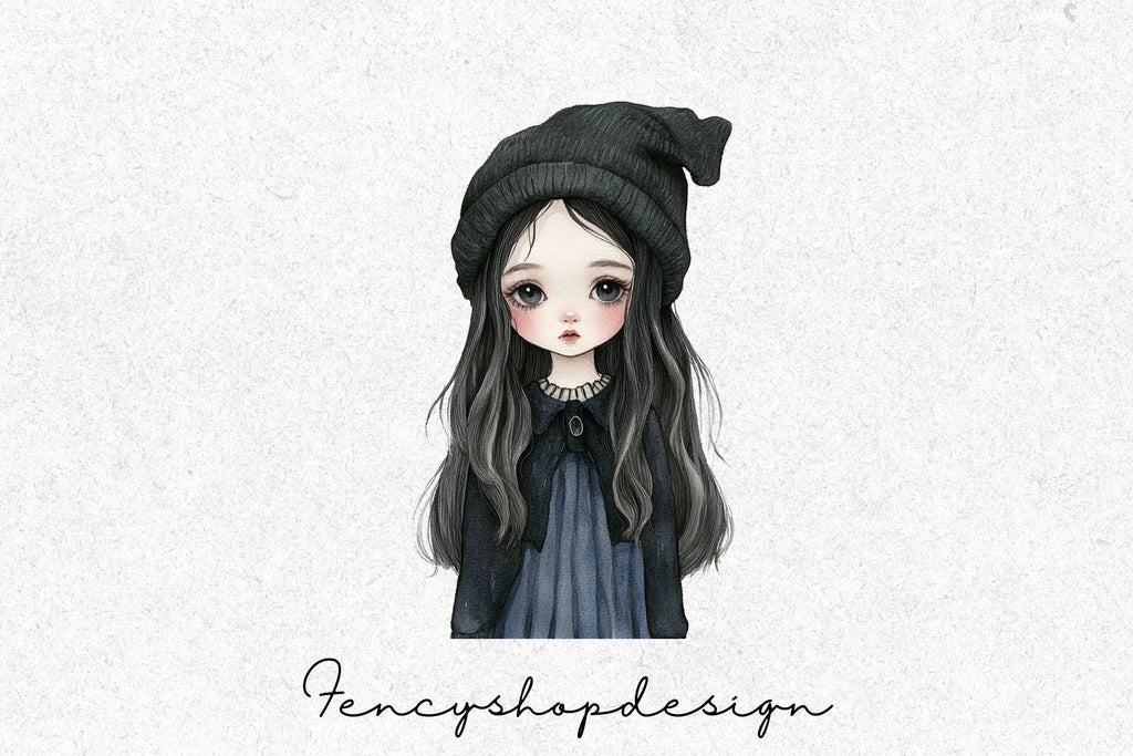 Mysterious Goth Girls Clipart Bundle