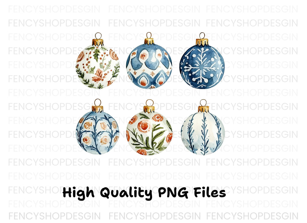 Christmas Ornaments Clipart Bundle