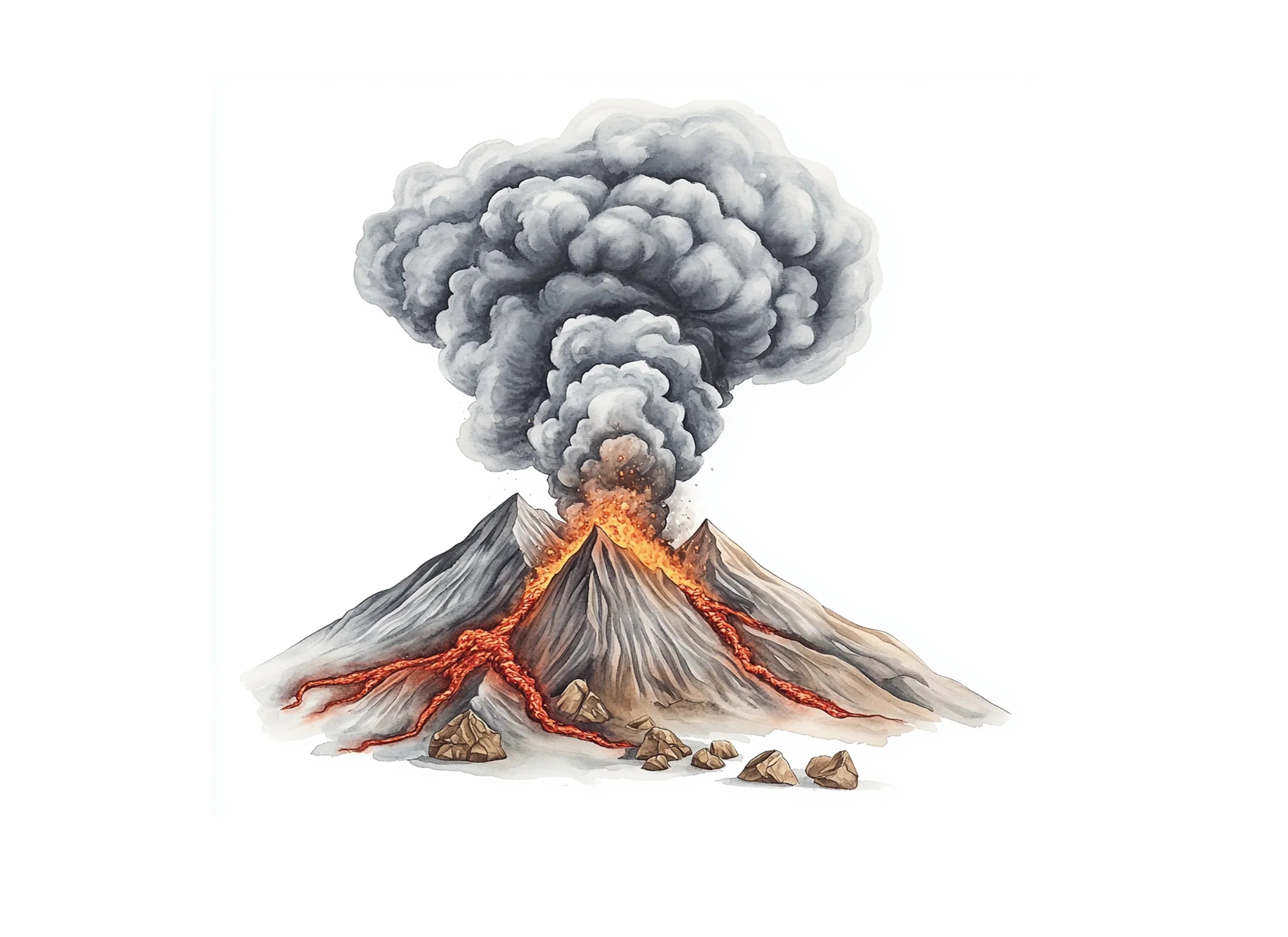 Lava Flow Volcano Clipart Bundle