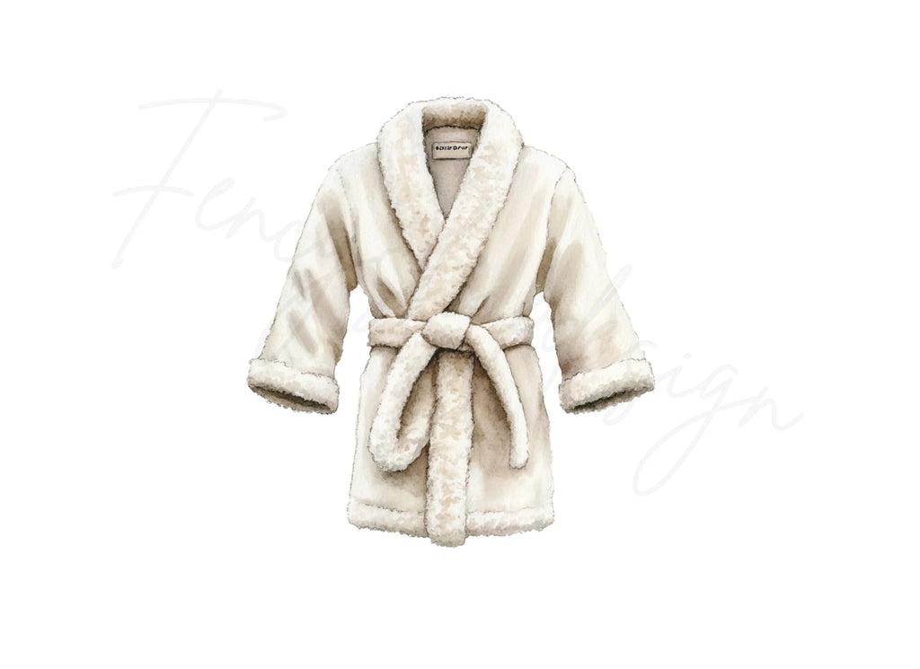 Plush White Robe Clipart Bundle