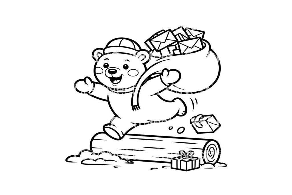 Christmas Bear Mail Delivery Coloring Books