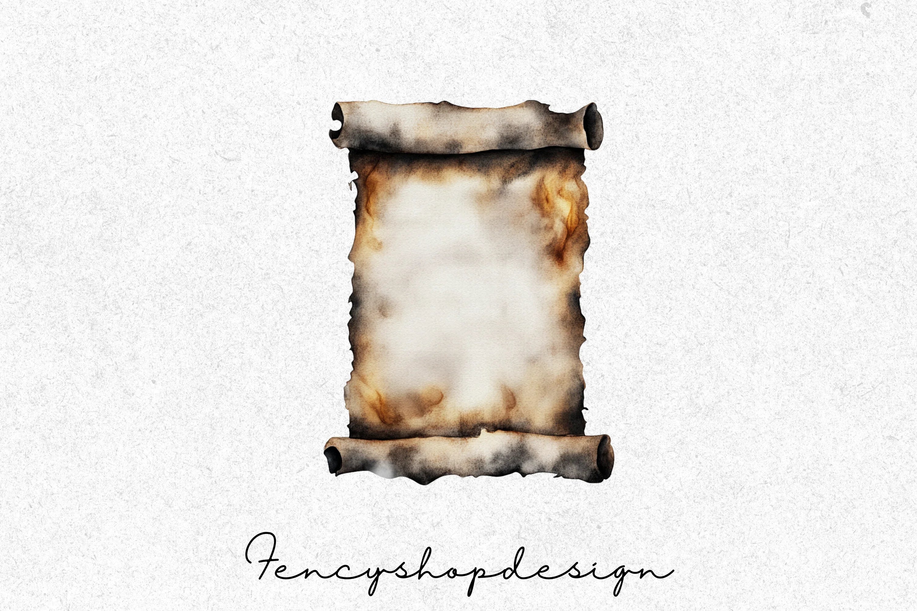 Aged Burnt Scroll Clipart Bundle