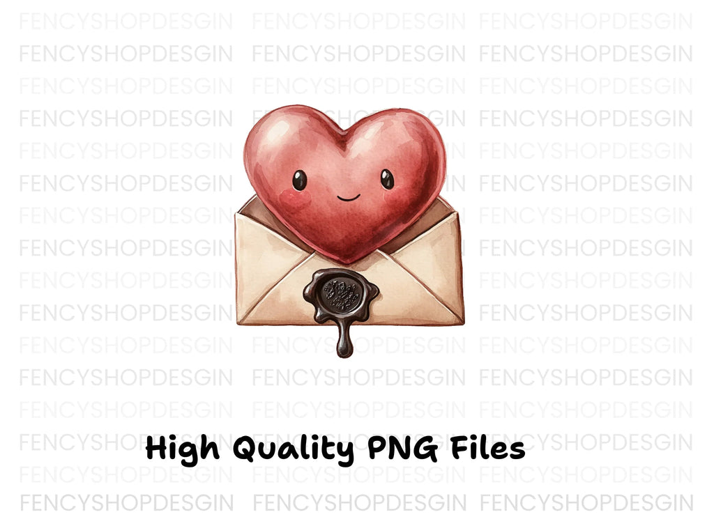 Cute Heart Envelope Clipart Bundle
