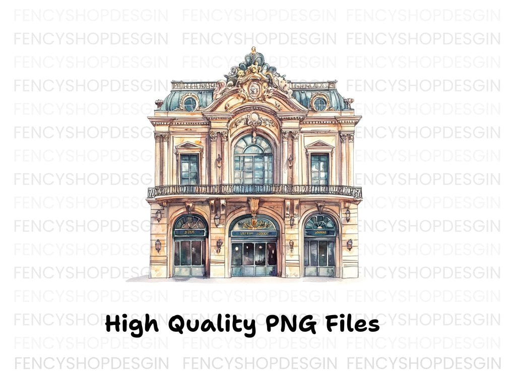 Elegant Parisian Building Clipart Bundle