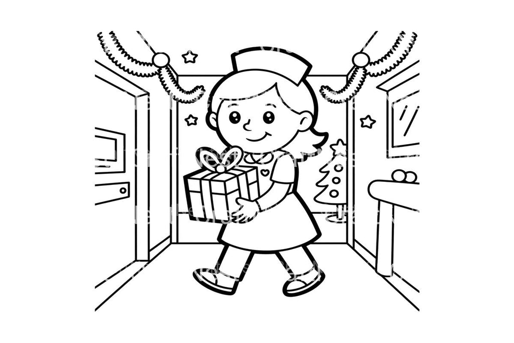 Christmas Nurse Hospital Coloring Books