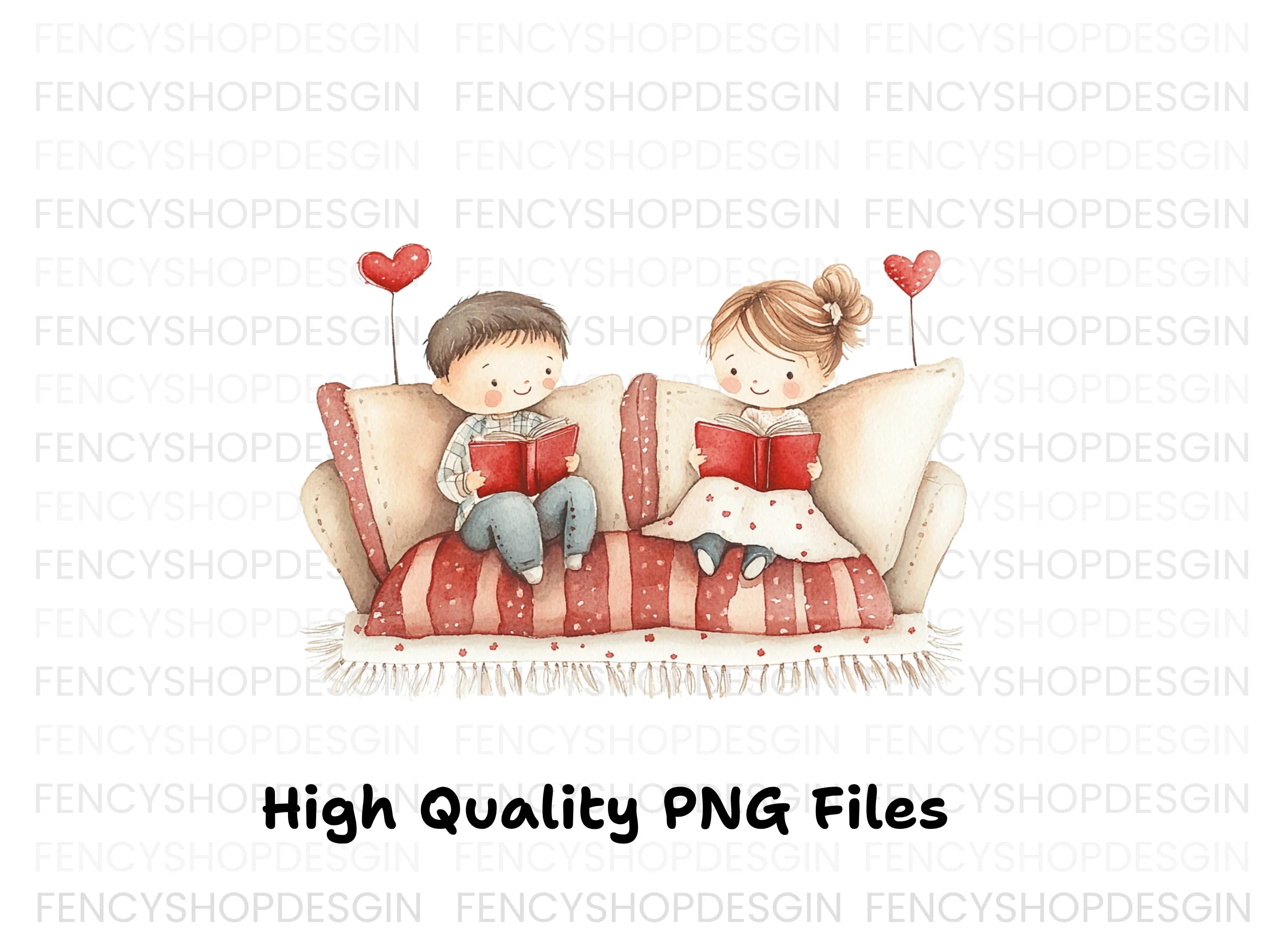 Cute Couples Reading and Cuddling Clipart Bundle