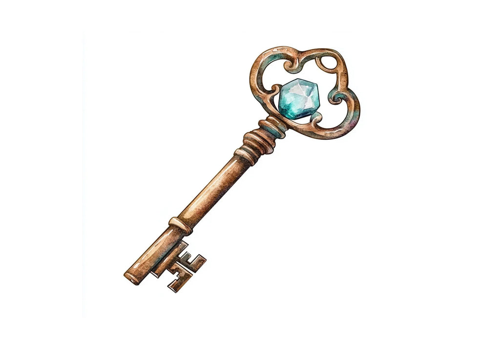 Rustic Bronze Keys with Diamond Clipart Bundle