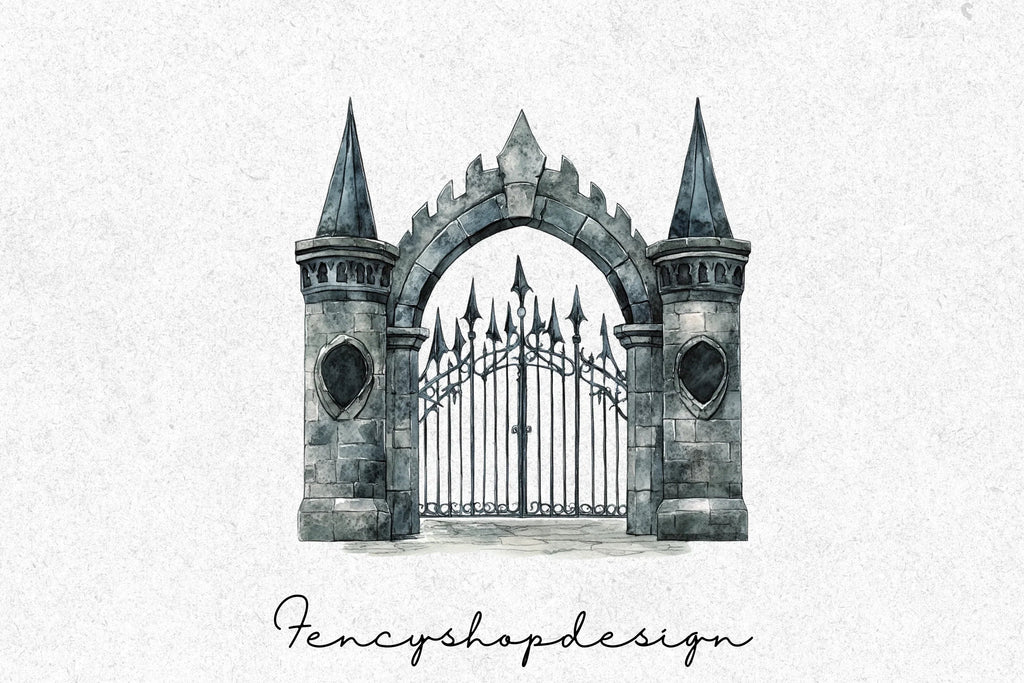 Gothic Fantasy Gates and Arches Clipart Bundle