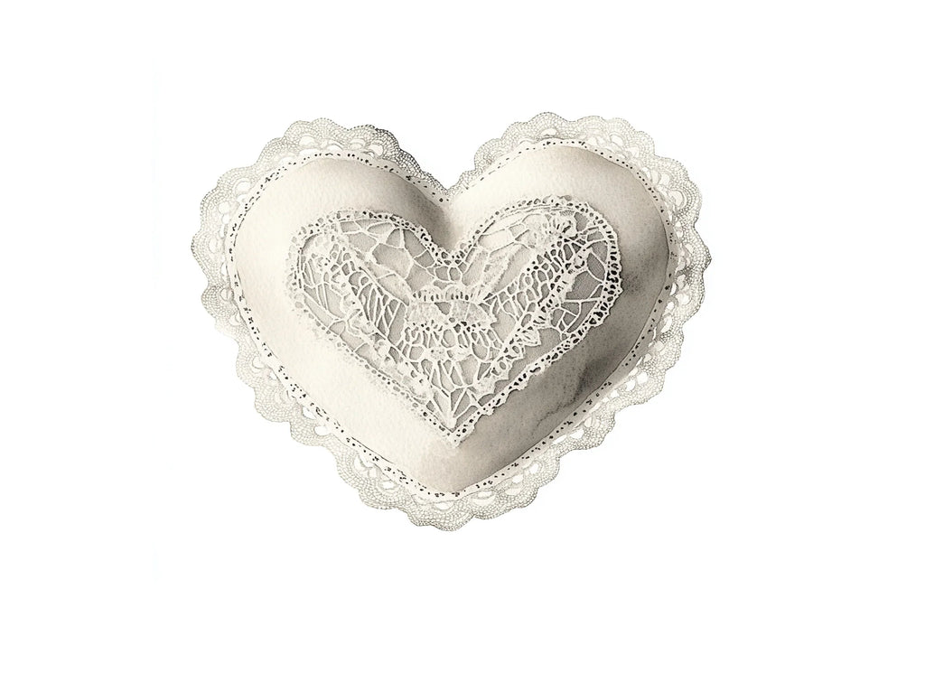Lace Heart Pillow Clipart Bundle