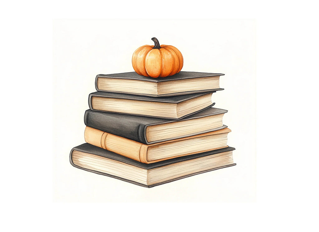 Autumn Pumpkin Book Stack Clipart Bundle