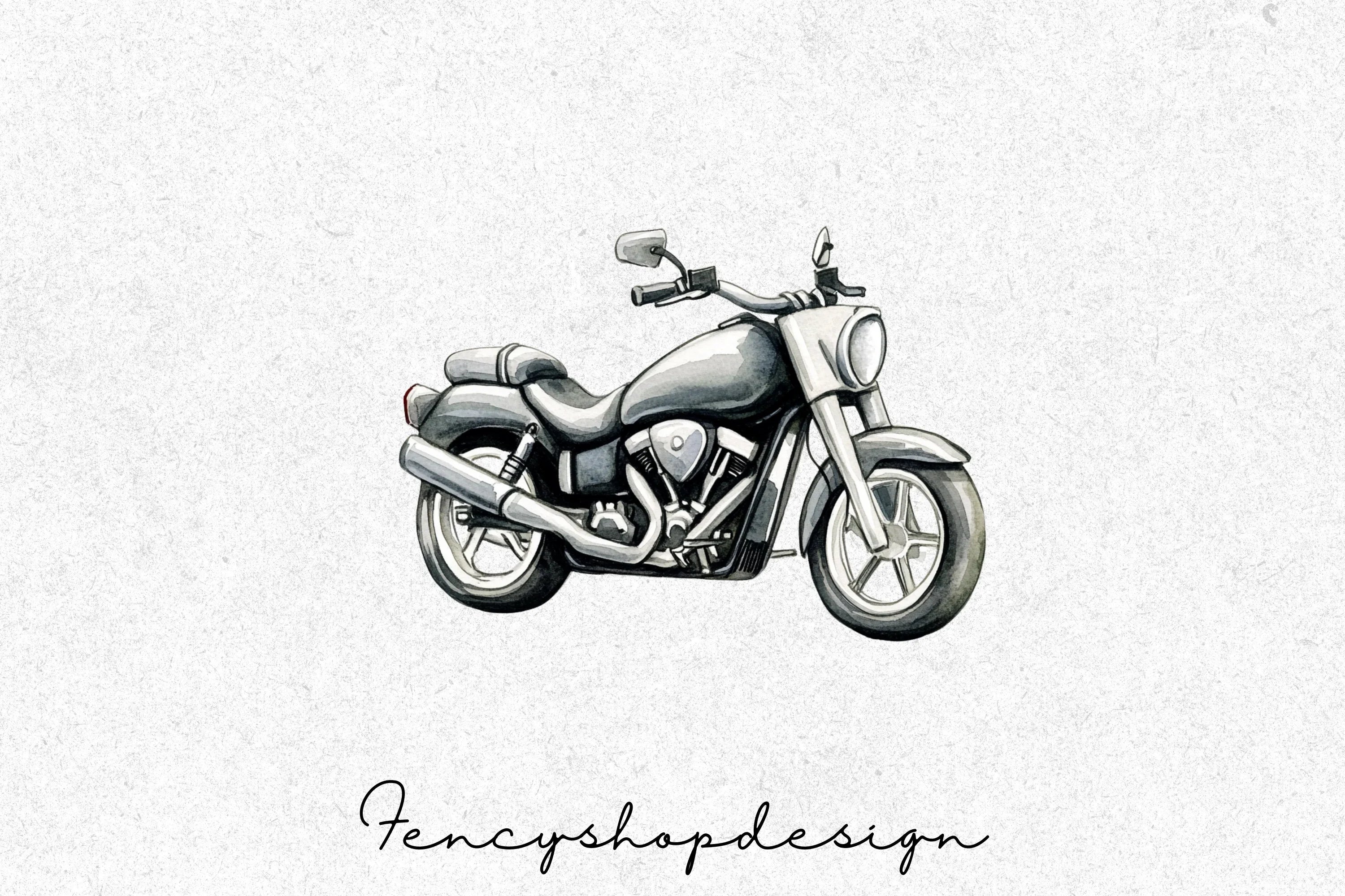 Classic Motorcycle Clipart Bundle