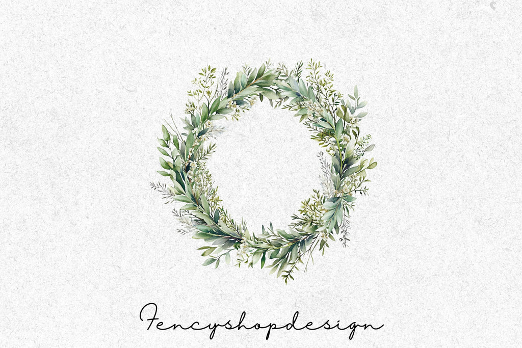 Floral Greenery Frames Clipart Bundle