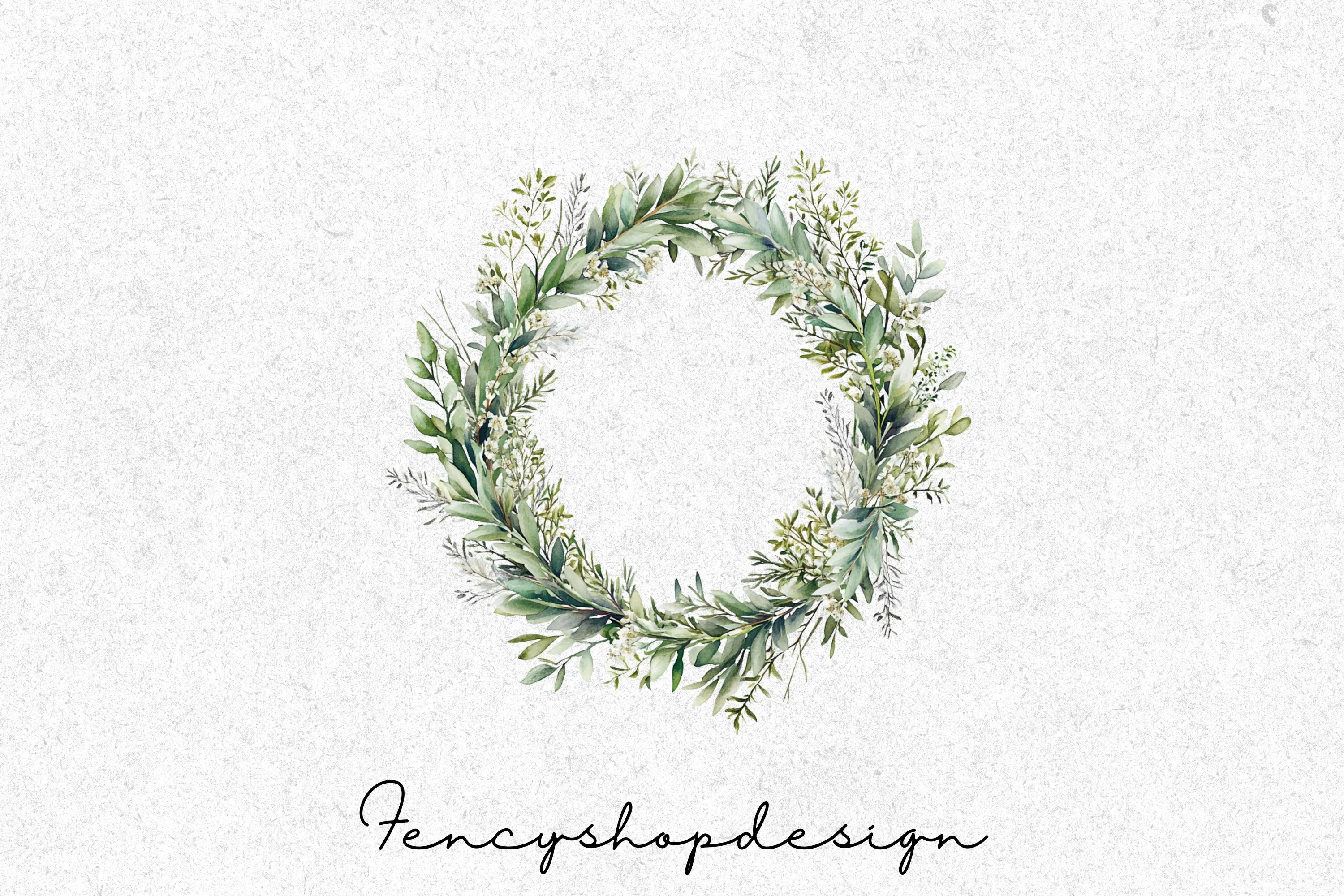 Floral Greenery Frames Clipart Bundle
