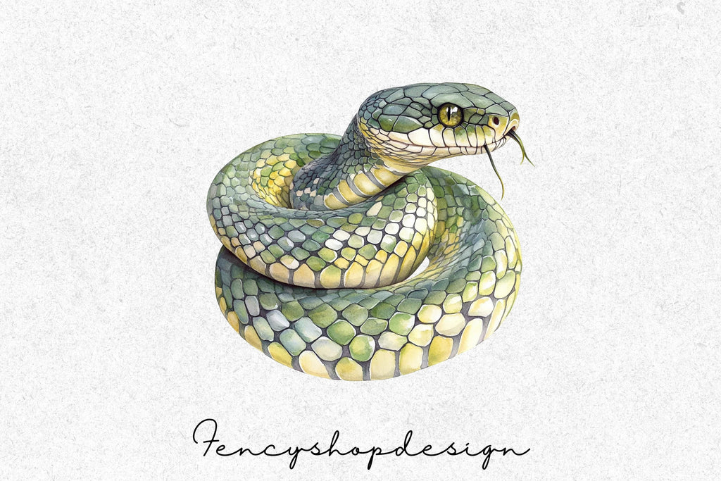 Diverse Snake Reptile Wildlife Clipart Bundle