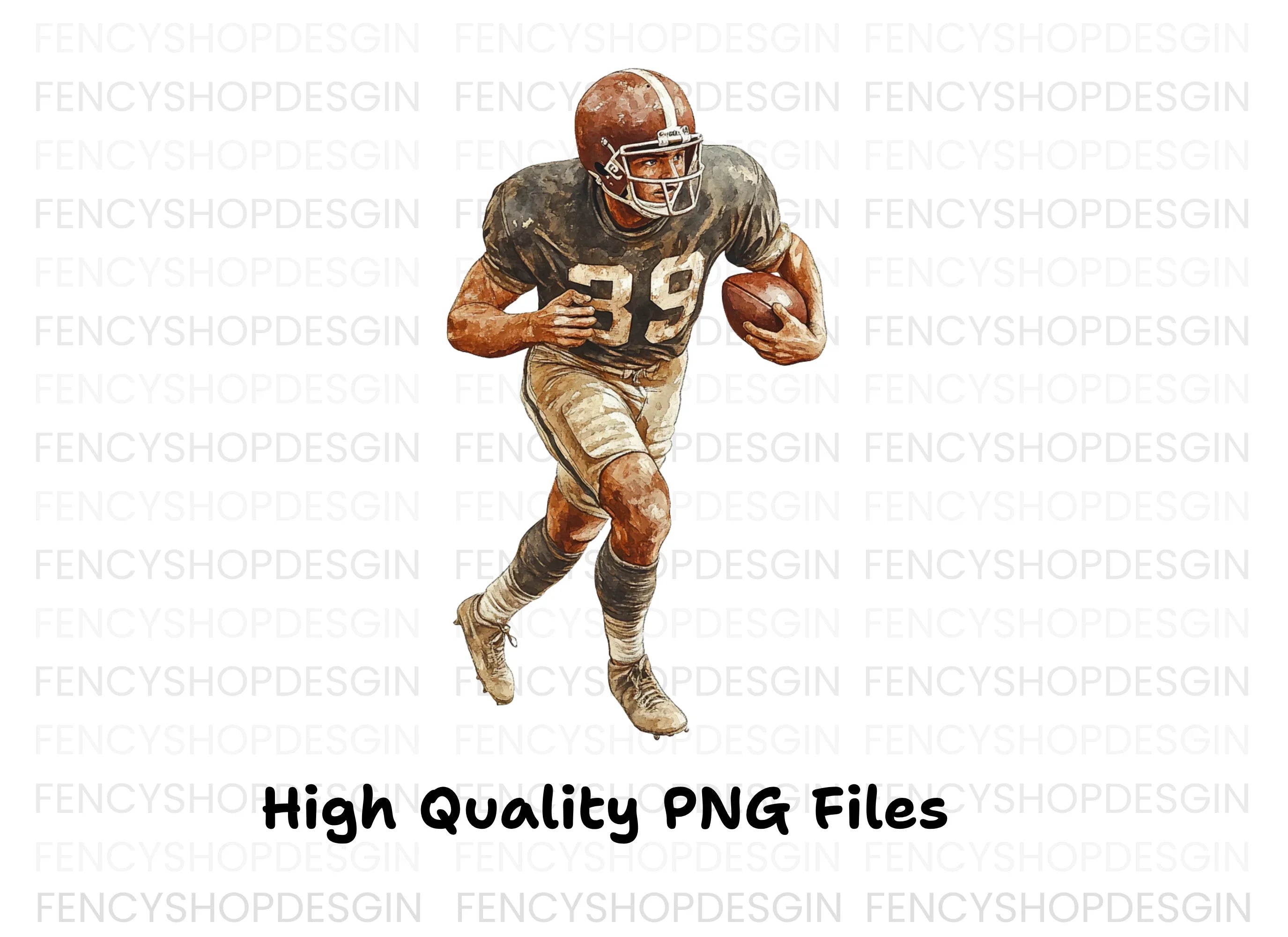 Vintage Football Player Clipart Bundle