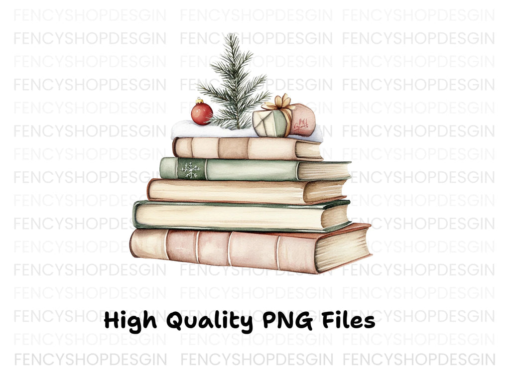 Holiday Book Stacks Clipart Bundle