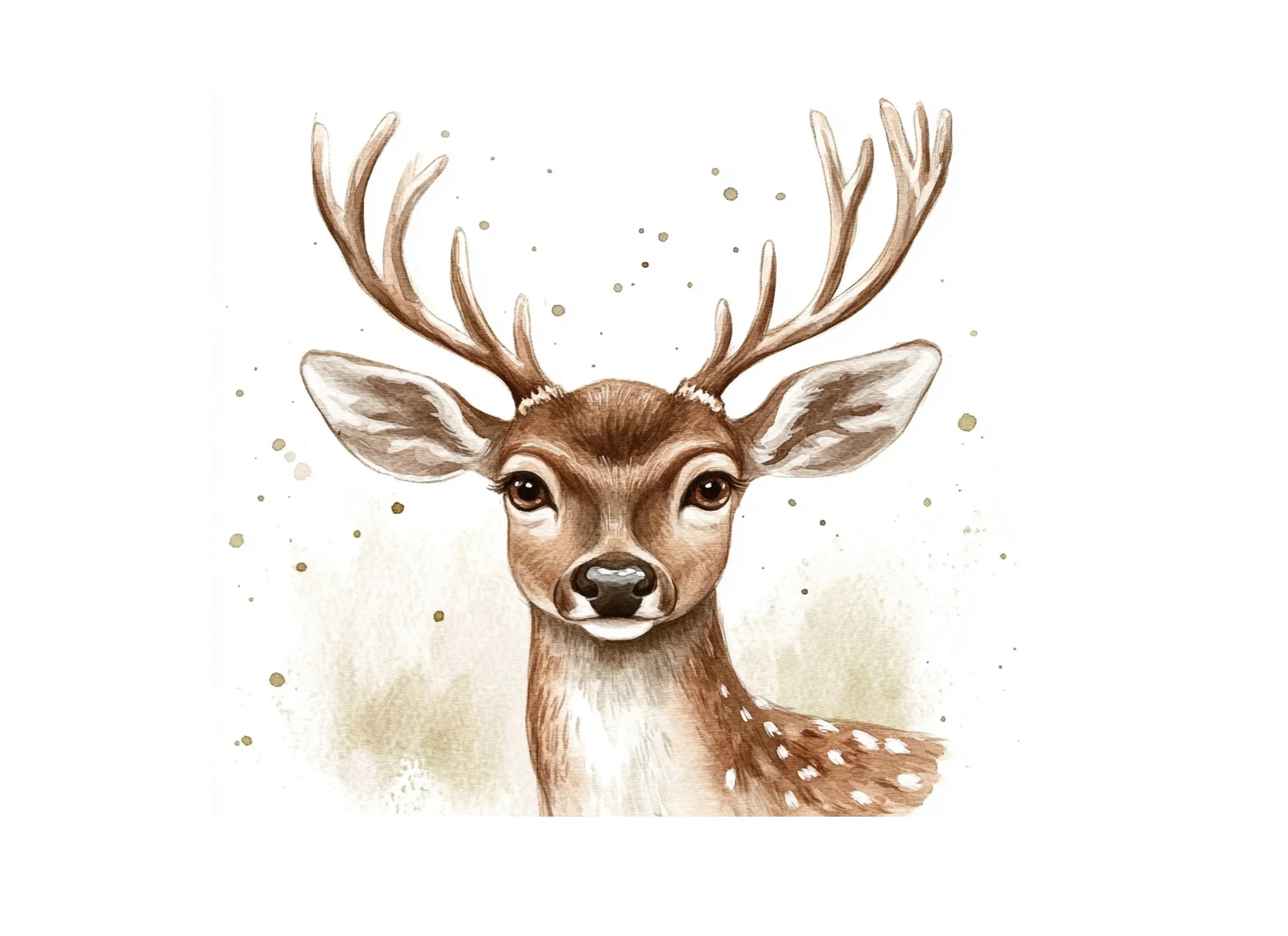 Natural Deer Head Clipart Bundle