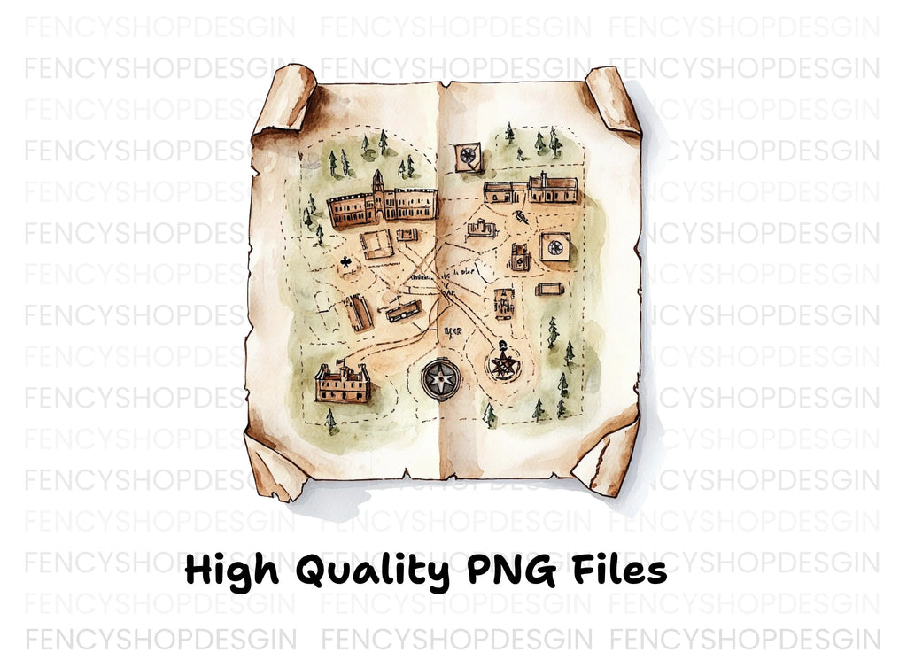 Hand Drawn Military Base Map Clipart Bundle