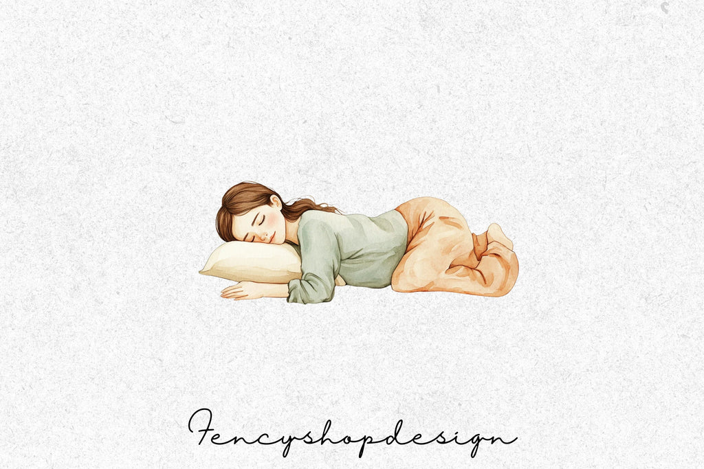 Peaceful Sleeping Girl Clipart Bundle