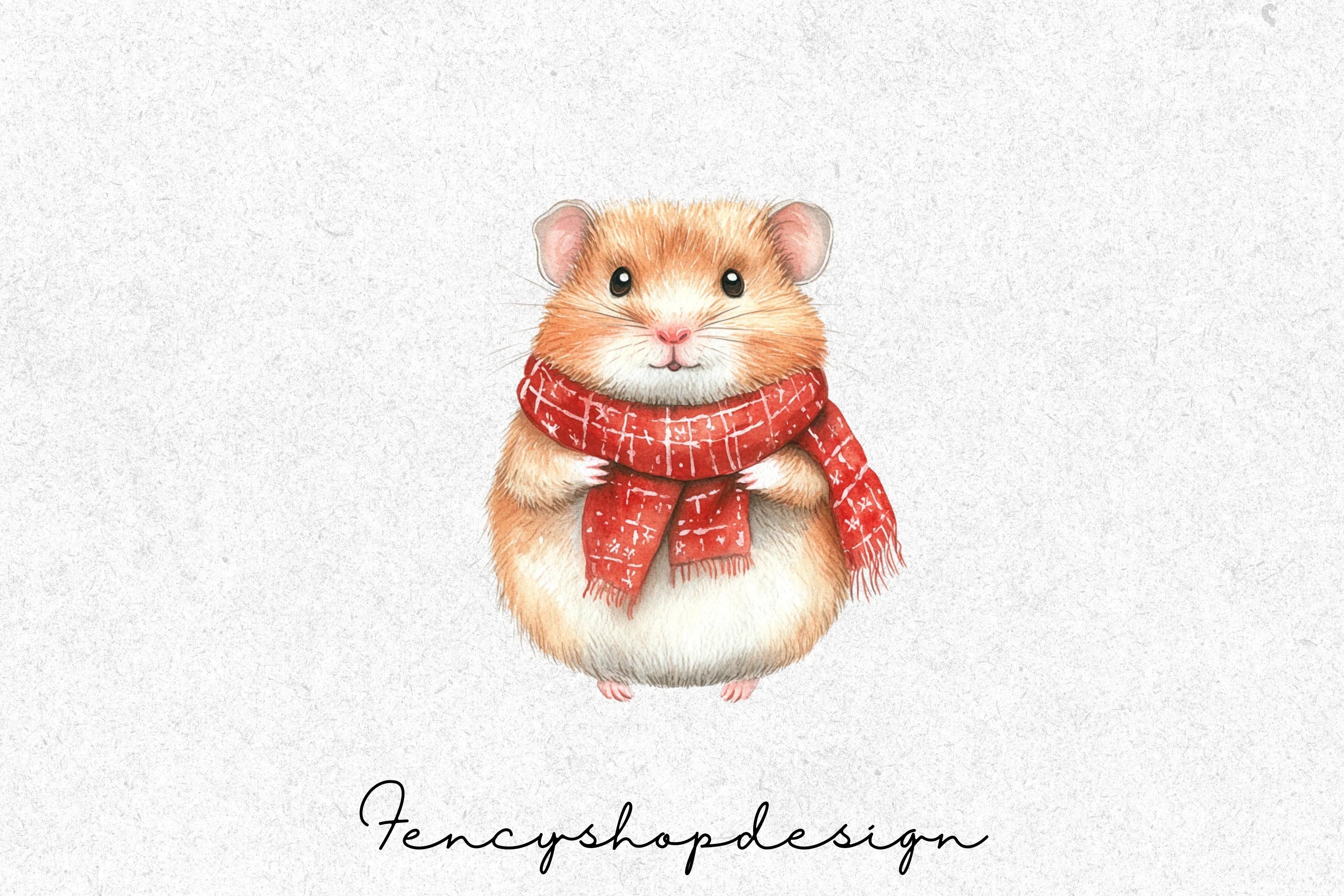 Cute Christmas Hamster Clipart Bundle