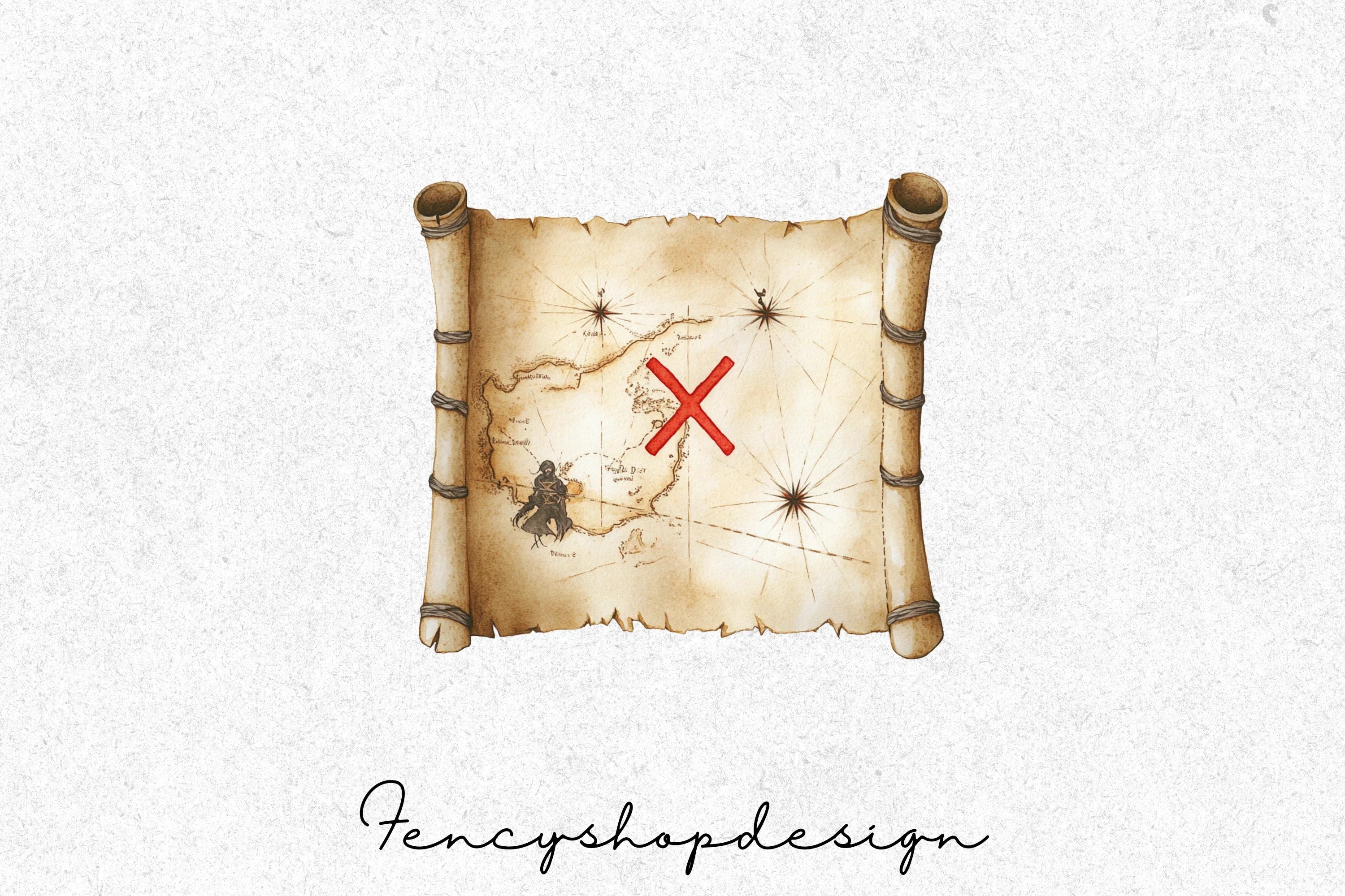 Vintage Treasure Maps Clipart Bundle
