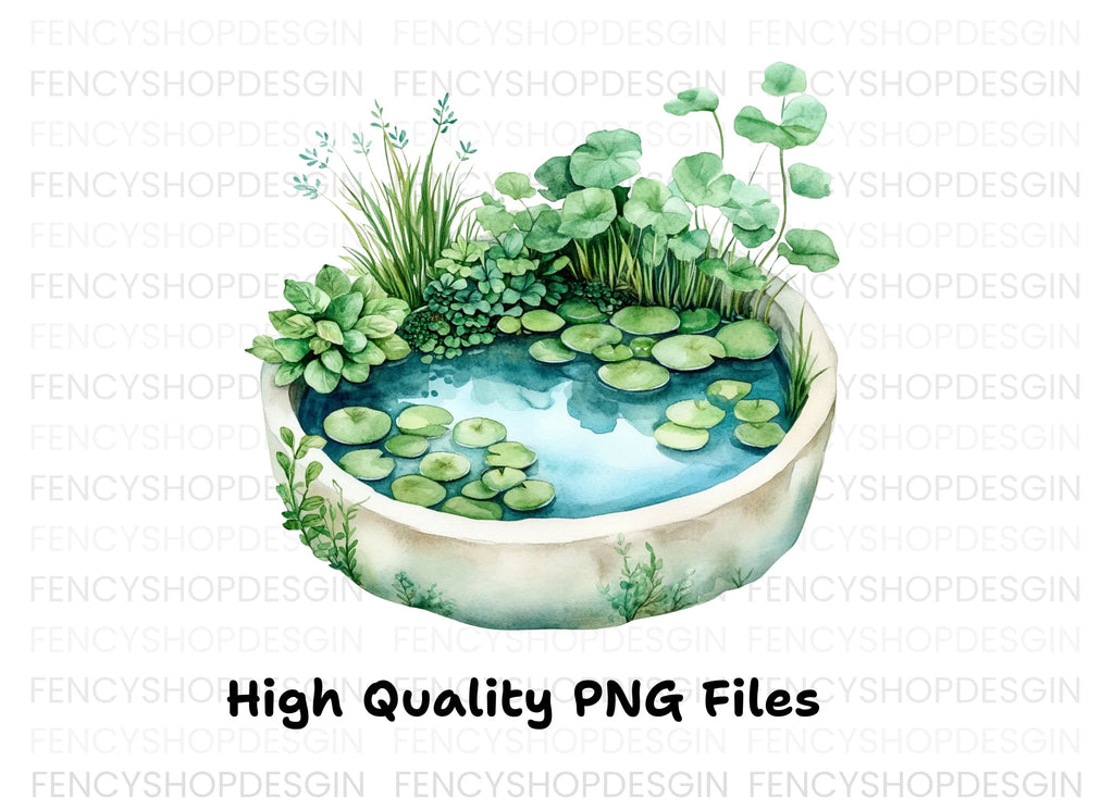 Potted Lily Pad Clipart Bundle